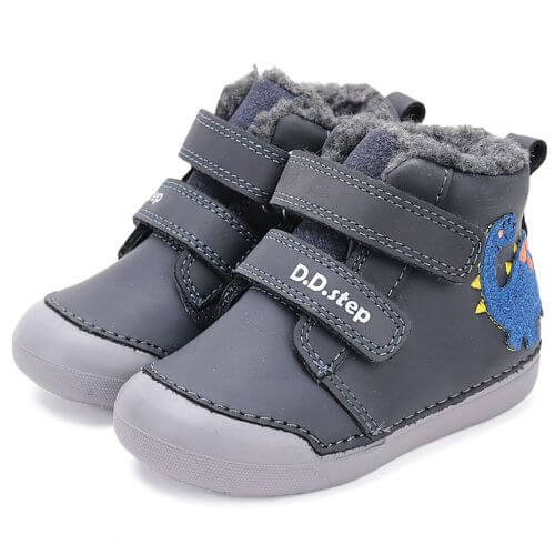 Ghete copii baieti din piele imblanite DD Step, Verde - W066-52525 [3]