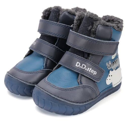 Ghete copii baieti din piele imblanite DD Step, Albastru -W029-52287 [4]