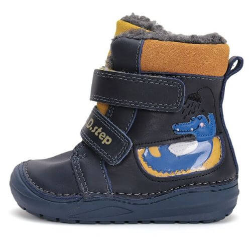 Ghete copii baieti din piele imblanite DD Step, Albastru - W071-42421 [1]