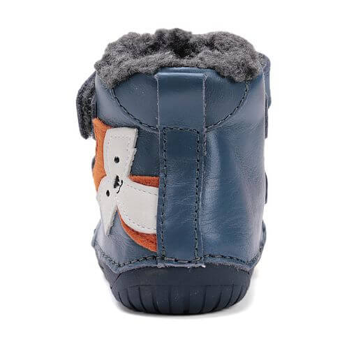 Ghete copii baieti Barefoot din piele imblanite DD Step, Albastru - W070-52301 [5]