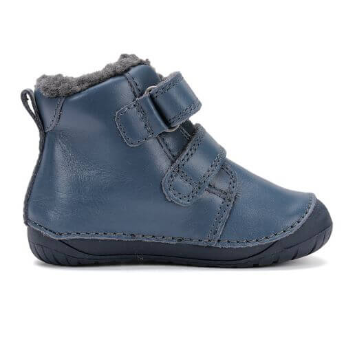 Ghete copii baieti Barefoot din piele imblanite DD Step, Albastru - W070-52301 [6]