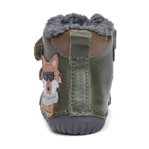 Ghete copii baieti Barefoot din piele imblanite DD Step, Verde - W070-52893A [5]