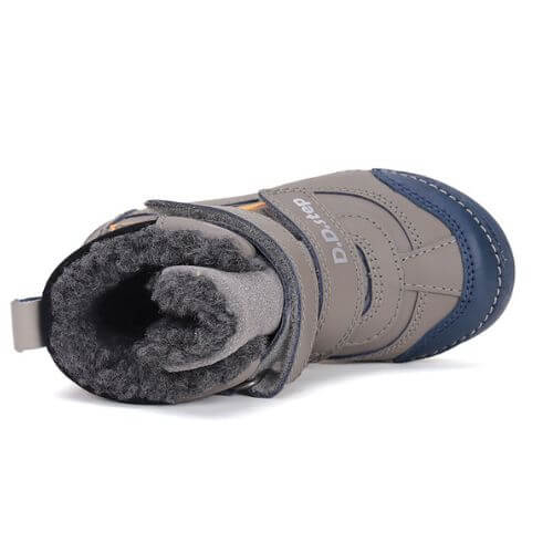 Ghete copii baieti din piele imblanite cu LED DD Step, Khaki - W050-42707A [4]