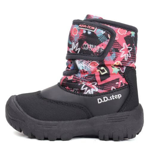 Ghete copii fete impermeabile si imblanite DD Step, Negru - P081-52502B [4]