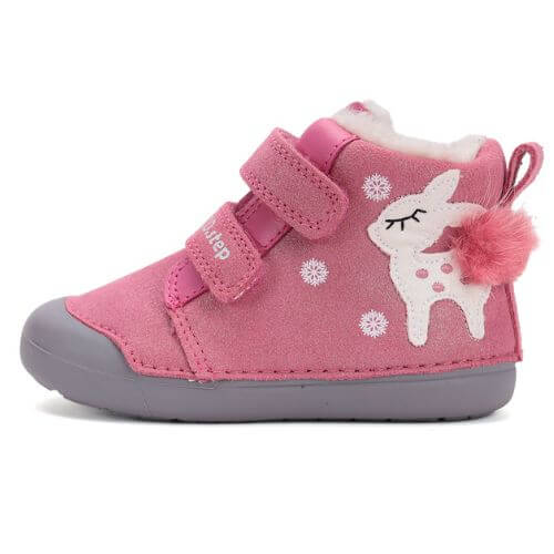 Ghete copii fete din piele imblanite DD Step, Roz - W066-52733B [1]