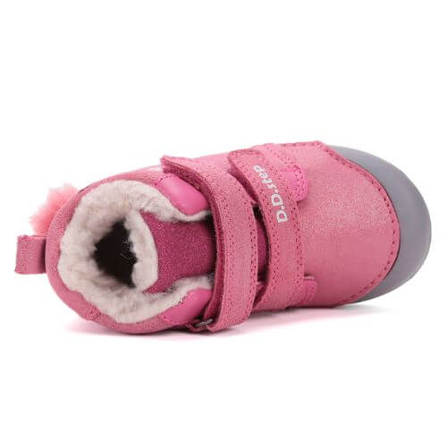 Ghete copii fete din piele imblanite DD Step, Roz - W066-52733B [5]