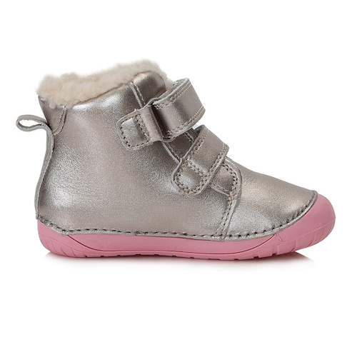 Ghete fete din piele îmblănite D.D. Step, Argintiu Roz - W070-337C [3]