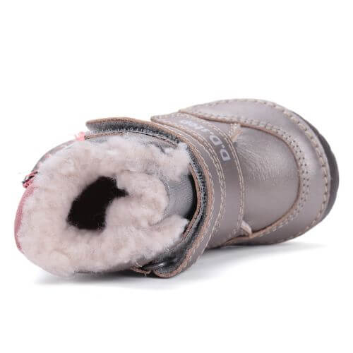 Ghete copii fete din piele imblanite DD Step, Argintiu - W029-52766 [7]