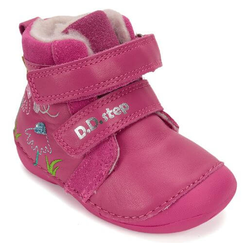 Ghete copii fete din piele imblanite DD Step, Roz - W015-52997A [1]