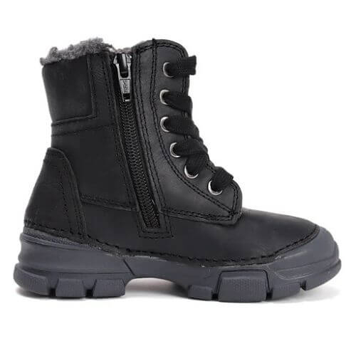 Ghete copii fete din piele imblanite DD Step, Negru - W056-52456B [4]