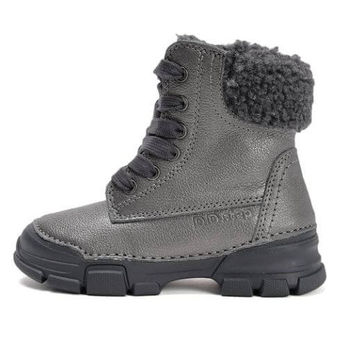 Ghete copii fete din piele imblanite DD Step, Gri - W056-52456C [2]