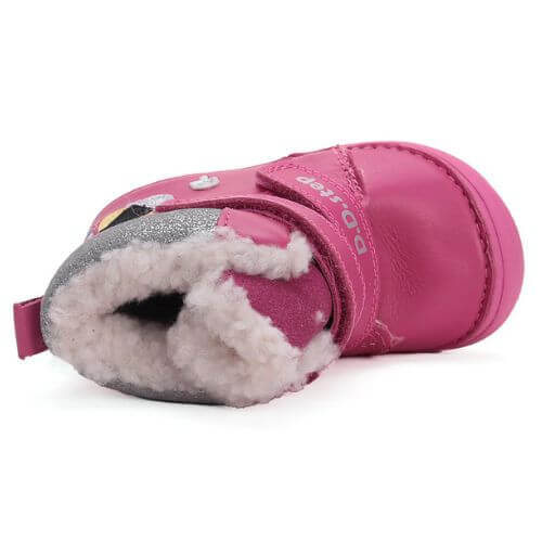 Ghete copii fete din piele imblanite DD Step, Roz - W071-42233B [5]