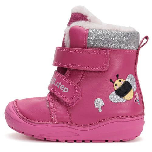 Ghete copii fete din piele imblanite DD Step, Roz - W071-42233B [1]