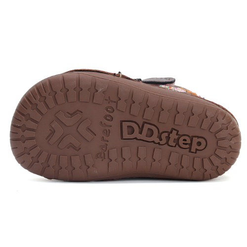 Ghete copii fete Barefoot din piele imblanite DD Step, Maro - W070-42522A [4]
