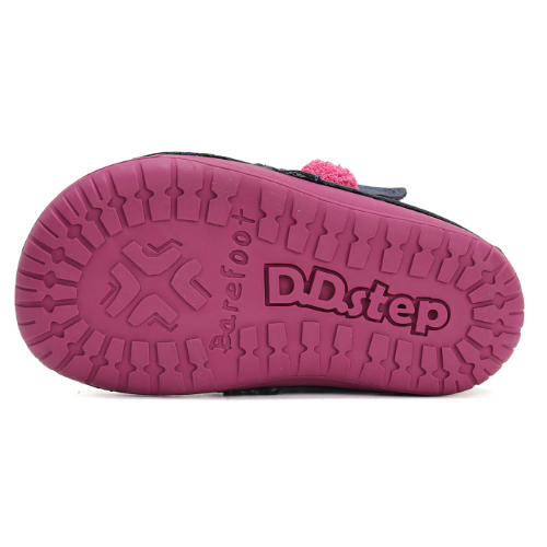 Ghete copii fete Barefoot din piele imblanite DD Step, Albastru - W070-42110A [4]
