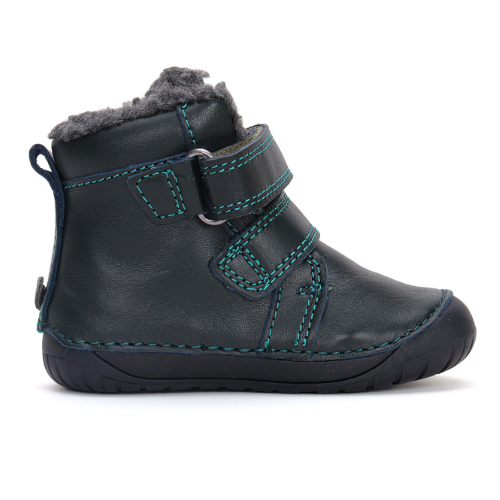 Ghete copii baieti Barefoot din piele imblanite DD Step, Verde - W070-42838A [5]