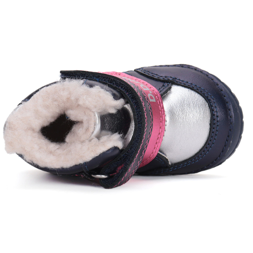 Ghete copii fete din piele imblanite DD Step, Albastru - W029-42392 [5]