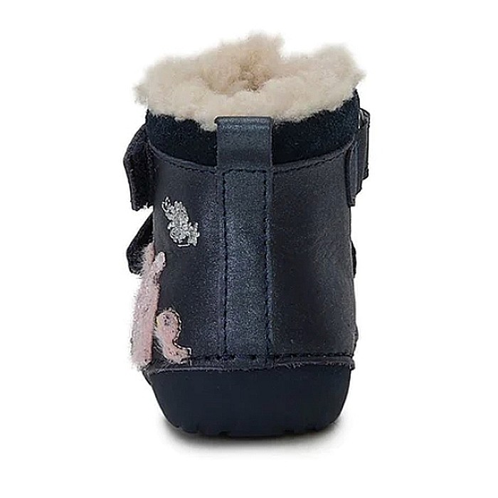 Ghete copii fete din piele imblanite DD Step, Albastru - W015-341A [4]