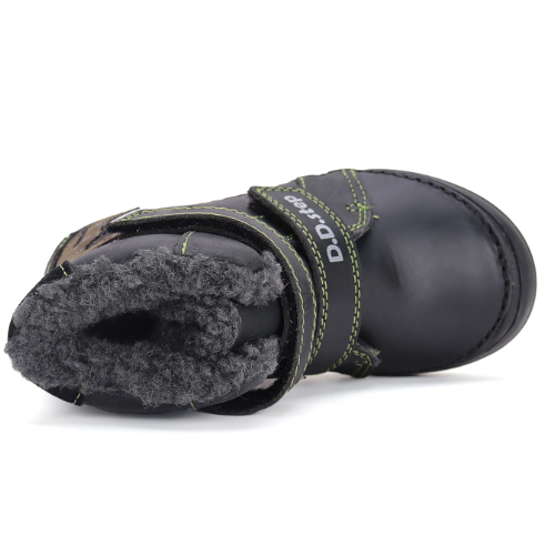Ghete copii baieti din piele imblanite DD Step, Negru - W078-42761B [4]