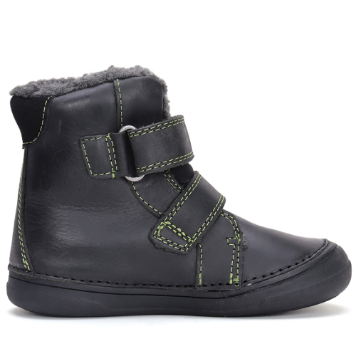 Ghete copii baieti din piele imblanite DD Step, Negru - W078-42761B [2]
