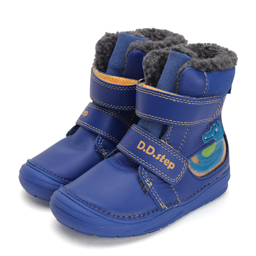 Ghete copii baieti din piele imblanite DD Step, Albastru - W071-42421A [2]