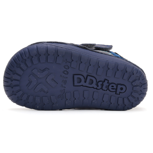 Ghete copii baieti Barefoot din piele imblanite DD Step, Albastru - W070-42838 [7]
