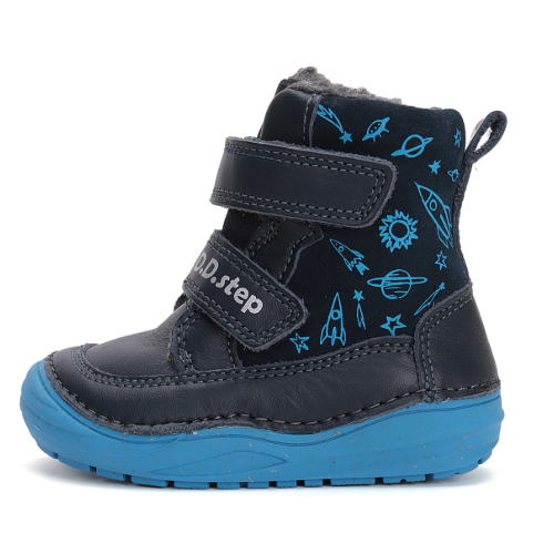 Ghete copii baieti din piele imblanite DD Step, Albastru - W071-42680B [2]