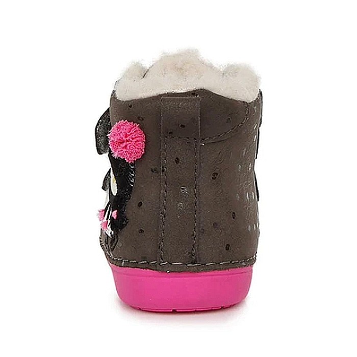 Ghete copii fete din piele imblanite DD Step, Maro - W066-352 [4]
