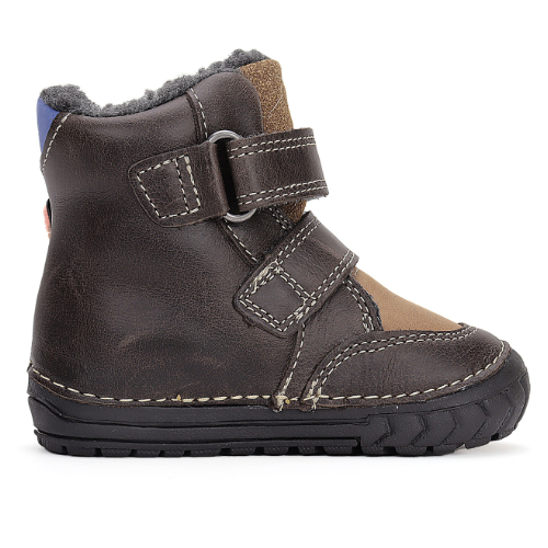 Ghete copii baieti din piele imblanite DD Step, Maro - W029-42498A [6]