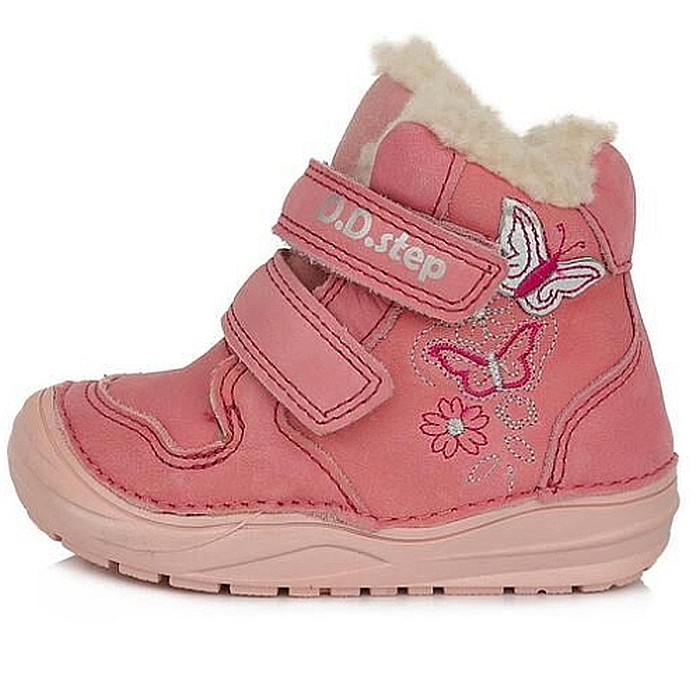 Ghete copii fete din piele imblanite DD Step, Rosu - W071-248A [2]