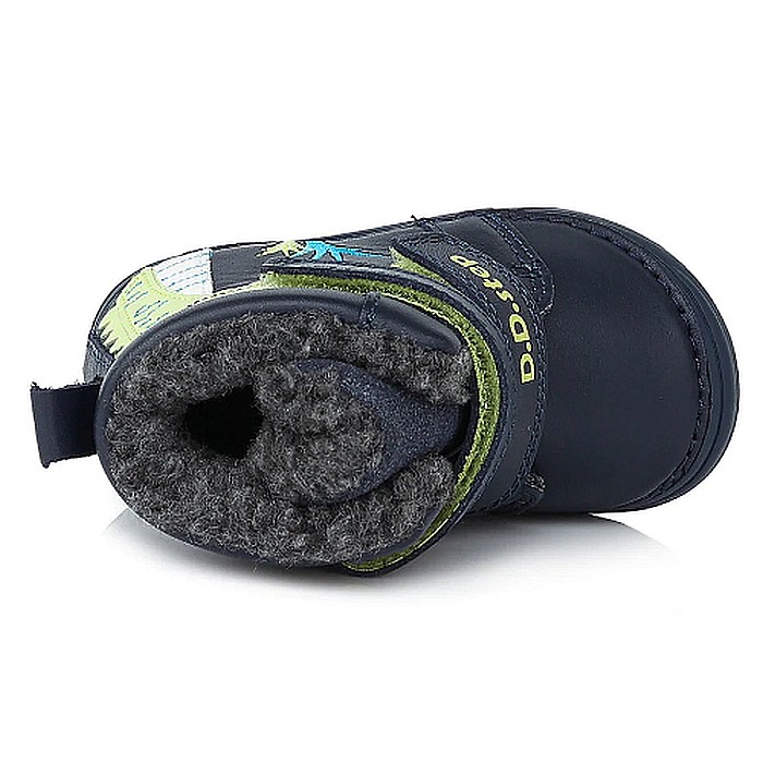 Ghete copii baieti din piele imblanite DD Step, Albastru - W071-318 [5]