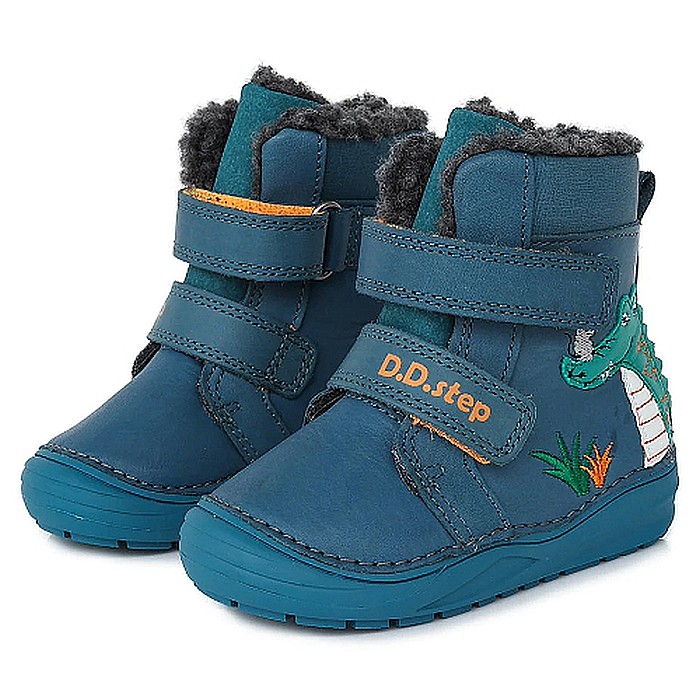 Ghete copii baieti din piele imblanite DD Step, Verde - W071-318B [2]