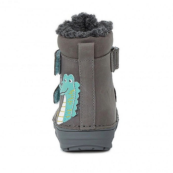 Ghete copii baieti din piele imblanite DD Step, Gri - W071-318B [4]