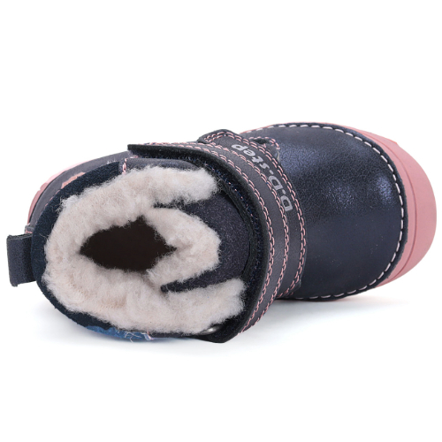 Ghete copii fete din piele imblanite DD Step, Albastru - W082-42774 [5]