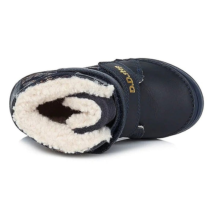 Ghete copii fete din piele imblanite DD Step, Negru - W078-339A [5]