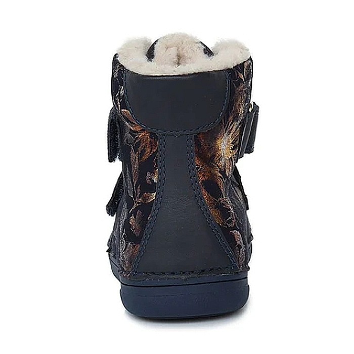Ghete copii fete din piele imblanite DD Step, Negru - W078-339A [4]
