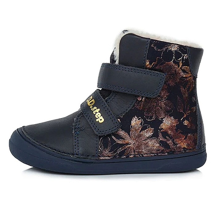 Ghete copii fete din piele imblanite DD Step, Negru - W078-339A [2]