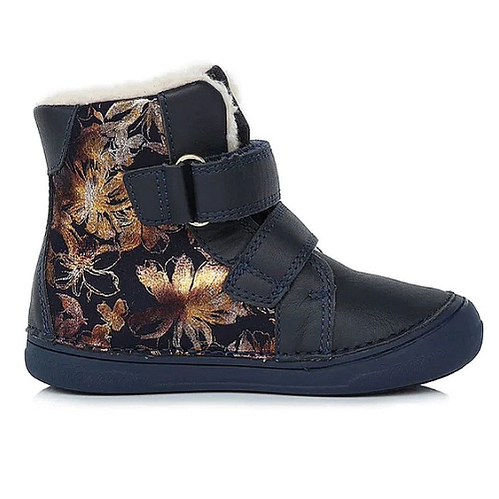 Ghete copii fete din piele imblanite DD Step, Negru - W078-339A [3]