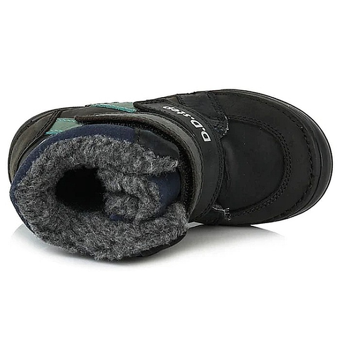 Ghete copii baieti din piele imblanite DD Step, Negru - W078-382 [5]