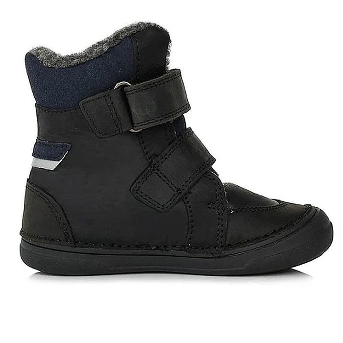 Ghete copii baieti din piele imblanite DD Step, Negru - W078-382 [3]