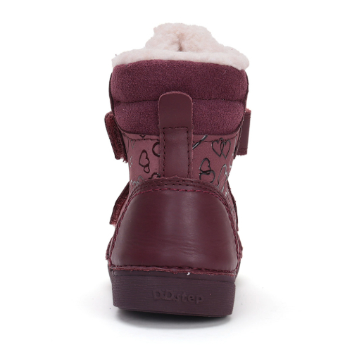 Ghete copii fete din piele imblanite DD Step, Roz - W068-42589 [4]