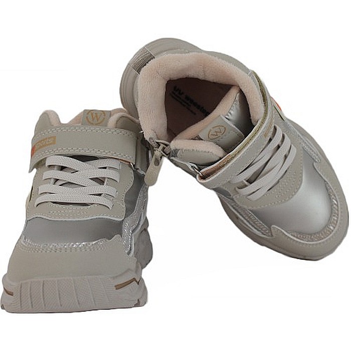 Ghete copii fete din piele imblanite WeeStep, Gri - R553255822AP [4]