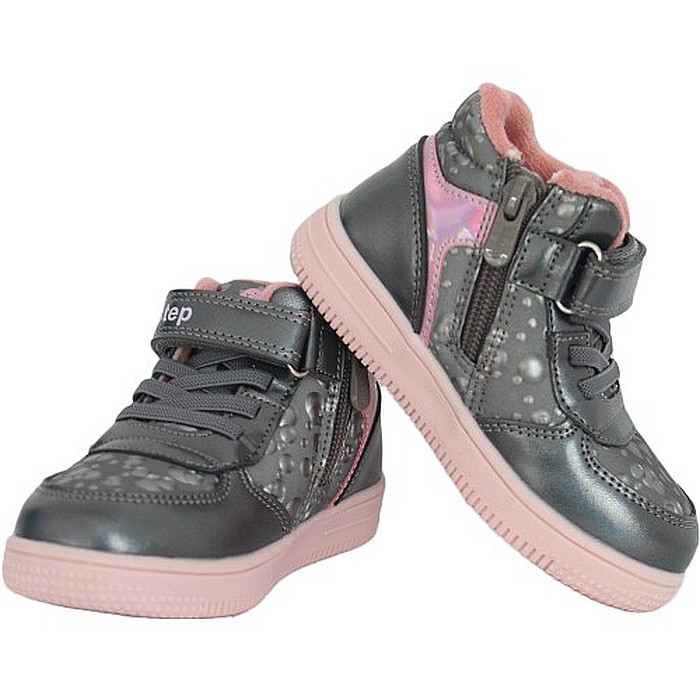 Ghete copii fete din piele imblanite WeeStep, Argintiu - R906765208  TH [3]