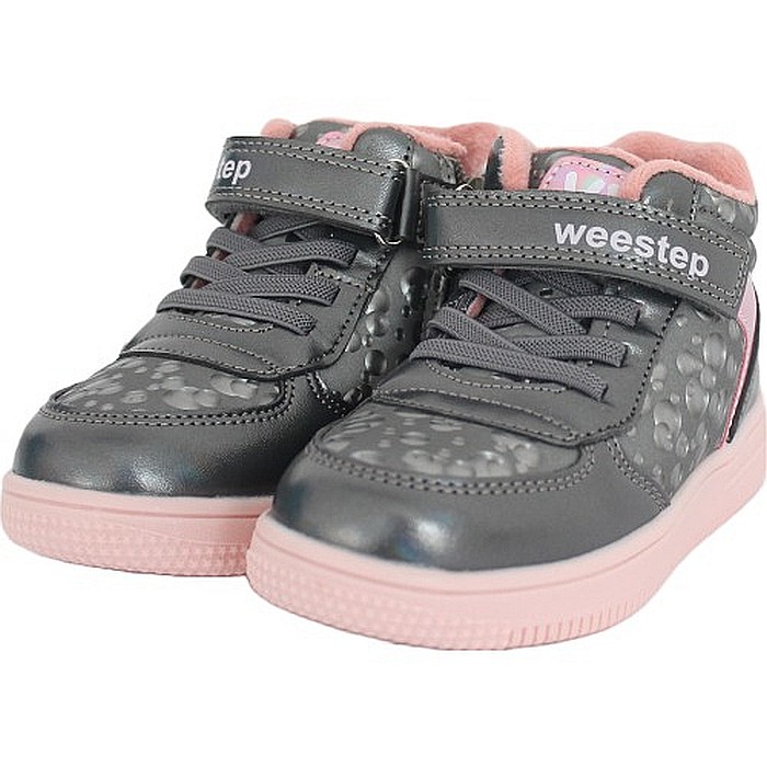 Ghete copii fete din piele imblanite WeeStep, Argintiu - R906765208  TH [2]