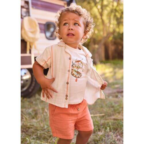 Pantaloni scurti din bumbac pentru baieti Mayoral, Portocaliu - 1216-55 [2]