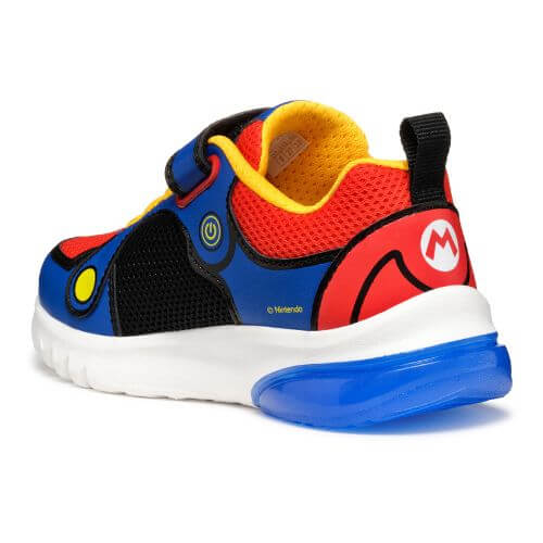 Pantofi copii baieti din material sintetic si textil Geox cu LED, personaj Mario, Albastru - J55LBF_01454_C0833 [7]