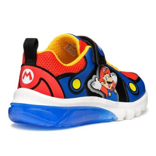 Pantofi copii baieti din material sintetic si textil Geox cu LED, personaj Mario, Albastru - J55LBF_01454_C0833 [5]