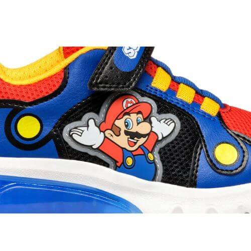 Pantofi copii baieti din material sintetic si textil Geox cu LED, personaj Mario, Albastru - J55LBF_01454_C0833 [2]