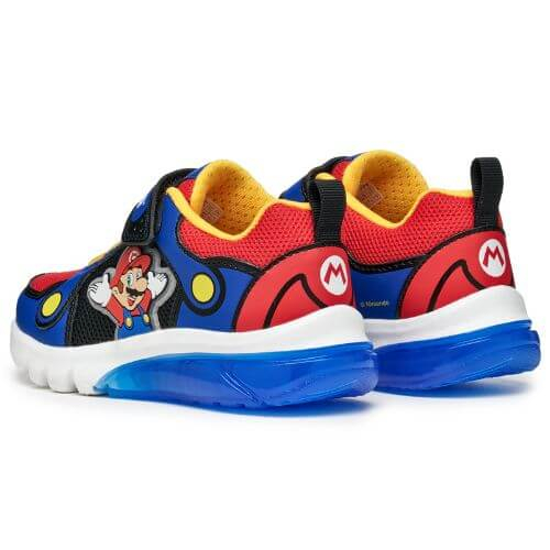 Pantofi copii baieti din material sintetic si textil Geox cu LED, personaj Mario, Albastru - J55LBF_01454_C0833 [4]