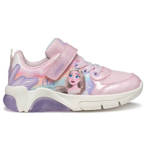 Pantofi copii fete din material sintetic si textil Geox cu LED, personaj Elsa, Roz - J55M4E_0ANKC_C8842 [2]
